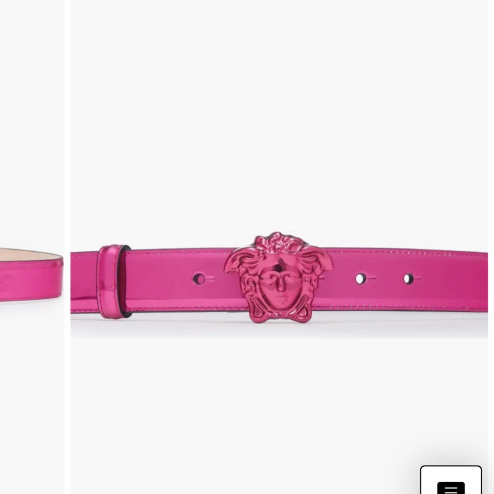 Versace “La Medusa” Metallic Patent Leather Belt